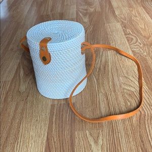 Rattan Cylinder Bucket Bag